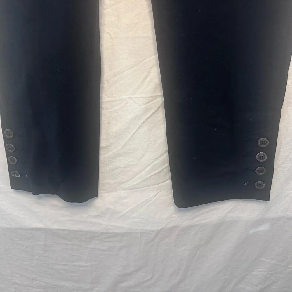 Gunex Made in Italy Black Tailored Ankle Pants Button Hem Size US 2 - Picture 3 of 12